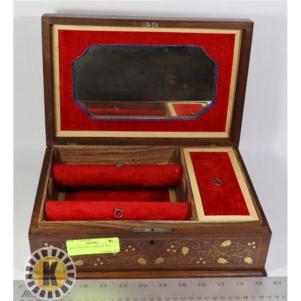 BRASS INLAYED JEWELRY BOX