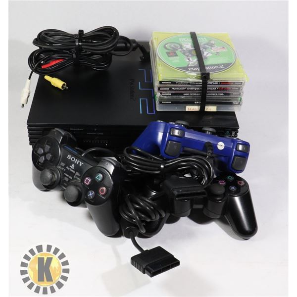 PLAYSTATION II C/W 3 CONTROLLERS + 7 GAMES