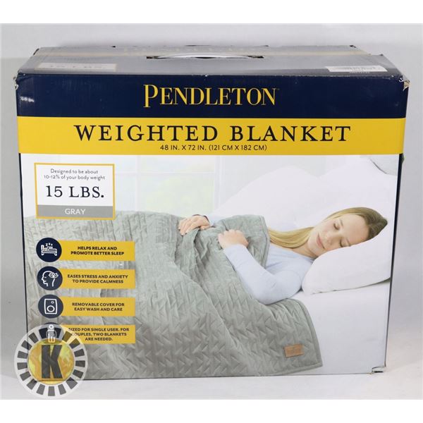 PENDLETON WEIGHTED BLANKET 15 LBS 48" X 72" BEIGE