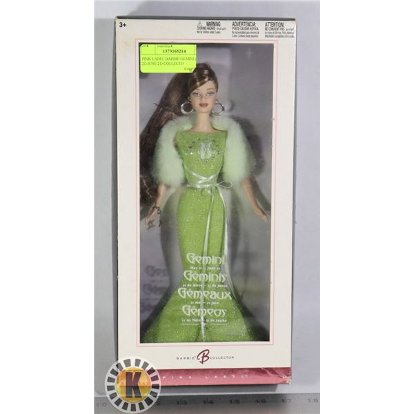 PINK LABEL BARBIE GEMINI (MAY 21-JUNE 21) COLLECTOR
