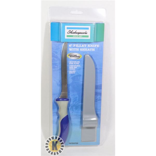 NEW SHAKESPEARE 6" FILLET KNIFE WITH SHEATH
