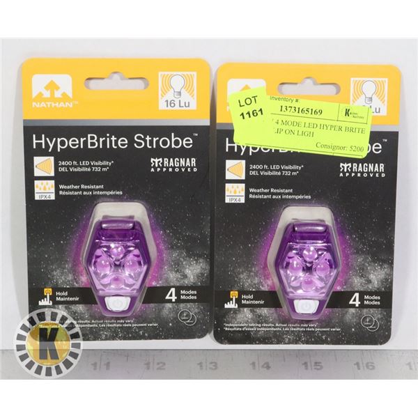 TWO NEW 4 MODE LED HYPER BRITE STROBE CLIP ON LIGH