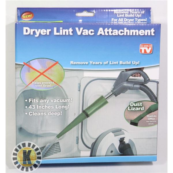 NEW DRYER LINT VAC ATTACHMENT, FITS ANY VACUUM