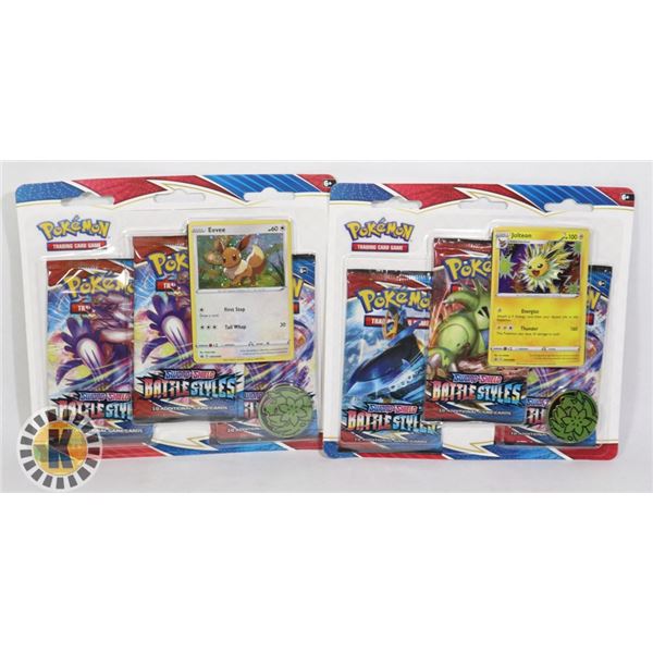 x2 POKEMON 3 BLISTER PACK BATTLE STYLES NEW