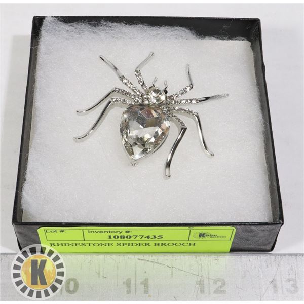 RHINESTONE SPIDER BROOCH