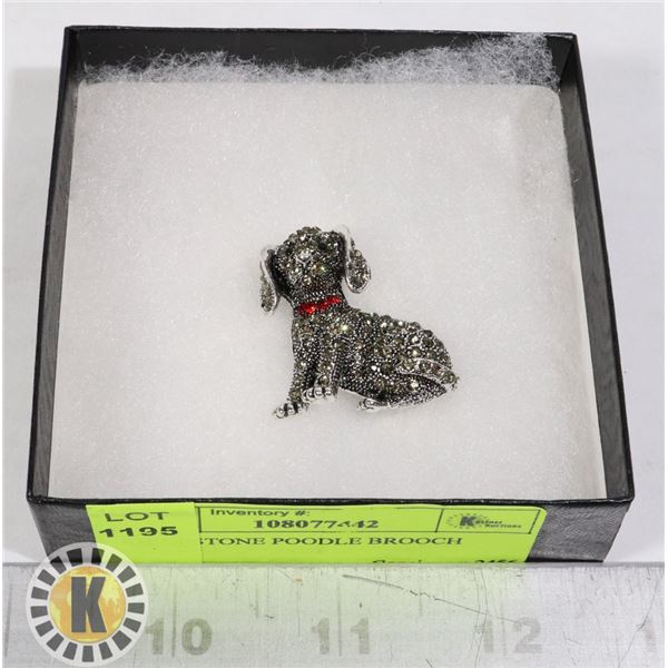 RHINESTONE POODLE BROOCH