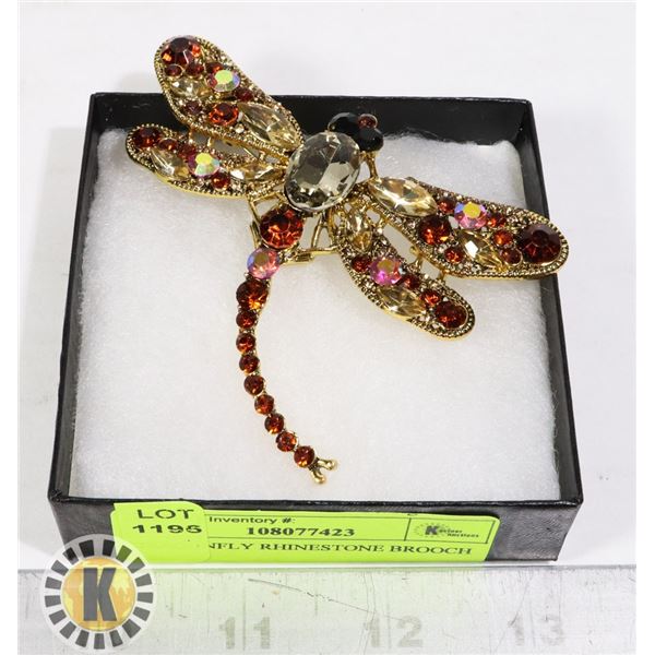 DRAGONFLY RHINESTONE BROOCH