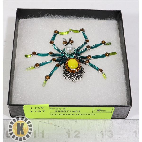 RHINESTONE SPIDER BROOCH