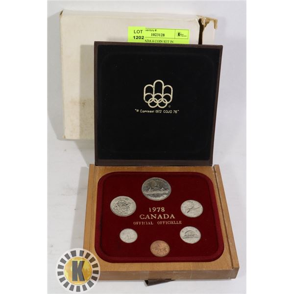 1972 CANADA 6 COIN SET IN COLLECTORS CASE