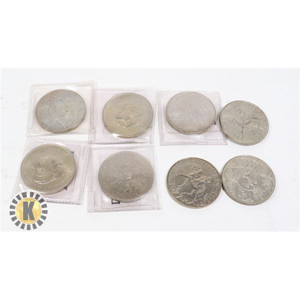 x8 VARIOUS GREAT BRITAIN COMMEMORATIVE CROWNS