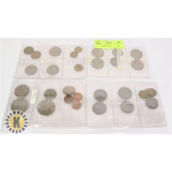 VARIOUS LOT OF WORLD COINS IN PAGE, MIXED DATES