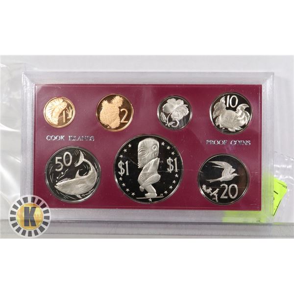 1972 COOK ISLANDS 7 COIN PROOF SET IN HOLDER