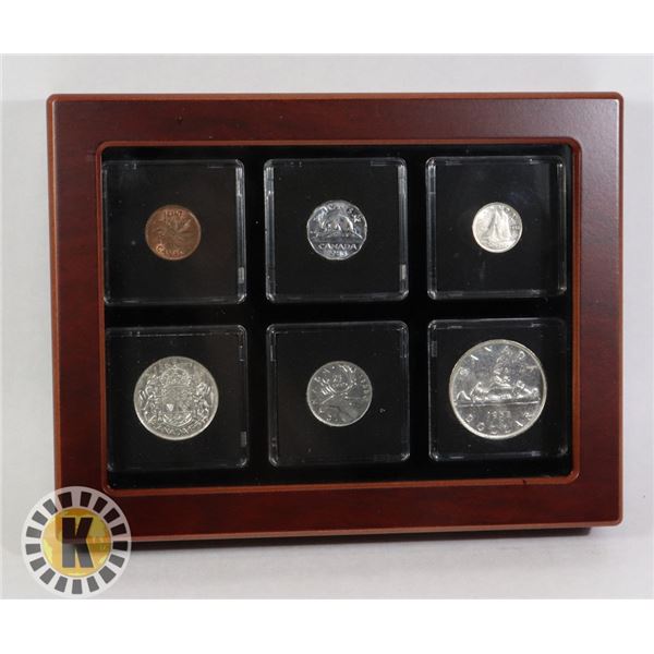 1953 CANADA 6 COIN SET IN COLLECTORS CASE