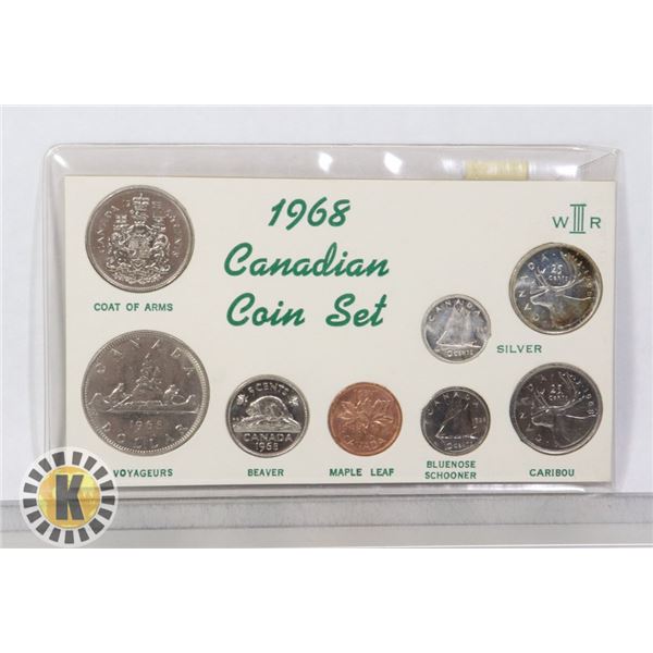 1968 8 COIN SET WITH SILVER 25c AND 10c COINS