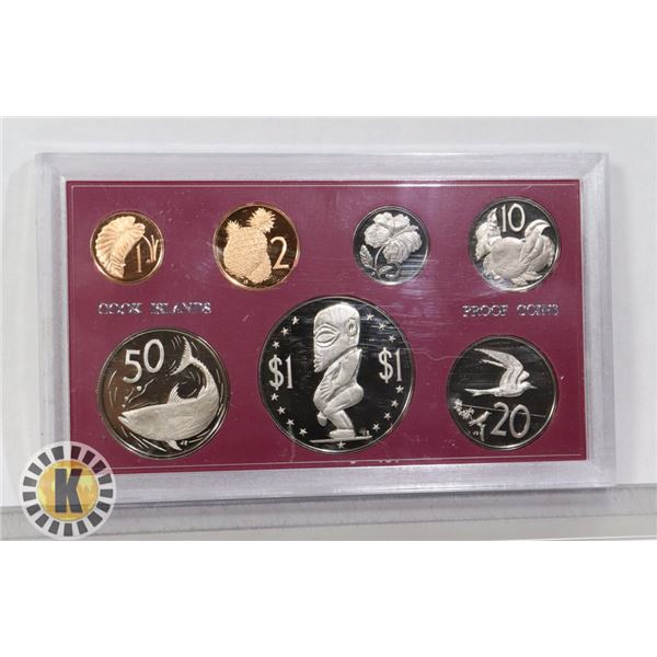 1972 COOK ISLANDS 7 COIN PROOF SET IN HOLDER