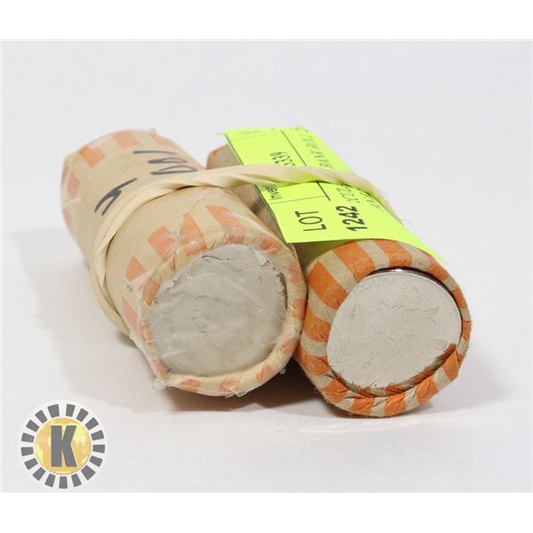 UNCIRCULATED BANK ROLL 2010 & 2001 CAN $.25