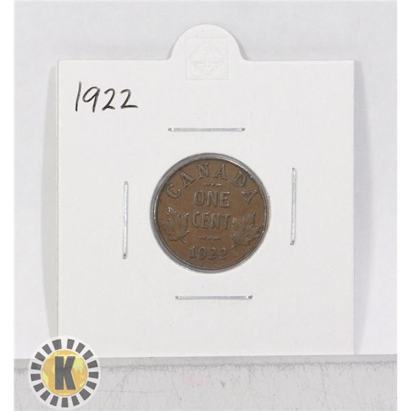 1922 CANADA 1 CENT COIN