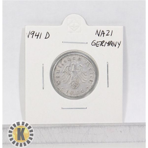 1941 D NAZI GERMANY WWII 50 REICHPFENNIG