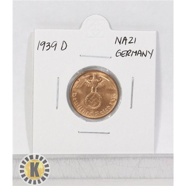 1939 D NAZI GERMANY WWII 2 REICHPFENNIG