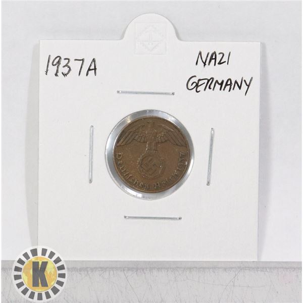 1937 A NAZI GERMANY WWII 1 REICHPFENNIG