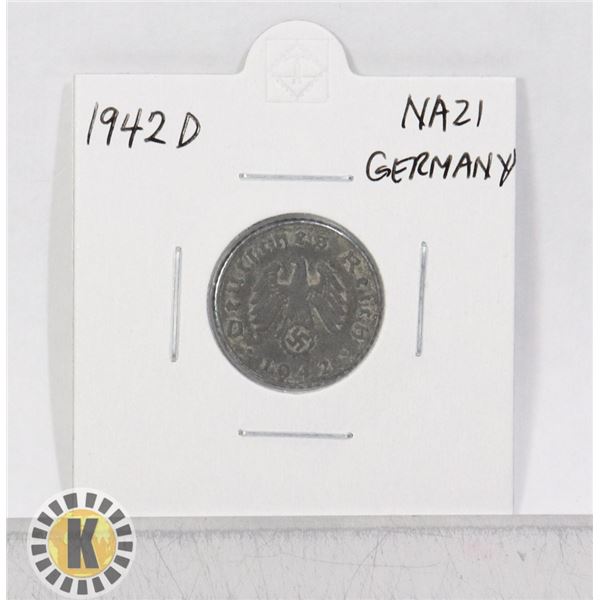 1942 D NAZI GERMANY WWII 5 REICHPFENNIG