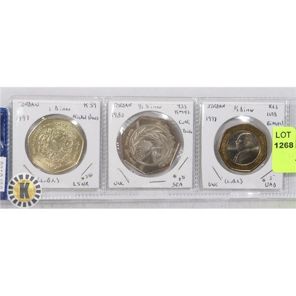 LOT OF 3 COINS FROM KINGDOM OF JORDAN