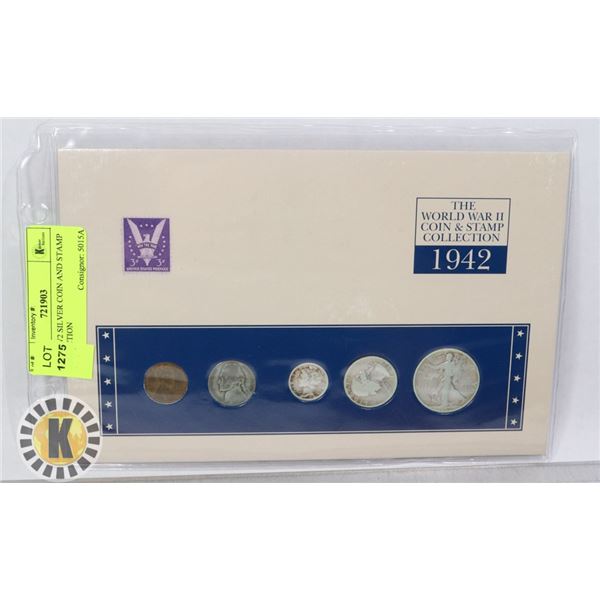 1942 WW2 SILVER COIN AND STAMP COLLECTION