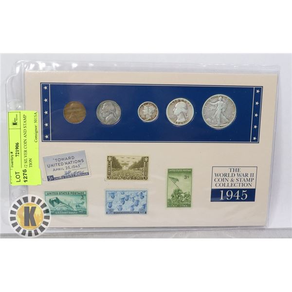 1945 WW2 SILVER COIN AND STAMP COLLECTION