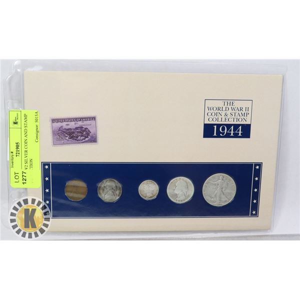 1944 WW2 SILVER COIN AND STAMP COLLECTION
