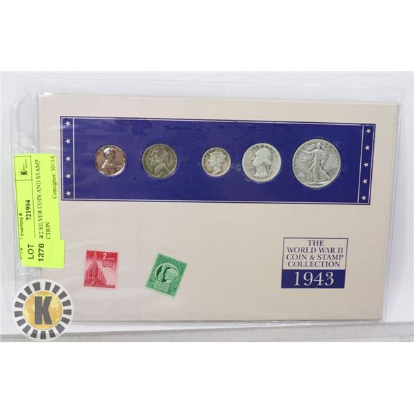 1943 WW2 SILVER COIN AND STAMP COLLECTION