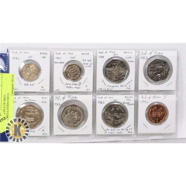 8 MIXED ISLE OF MAN UNCIRCULATED COINS