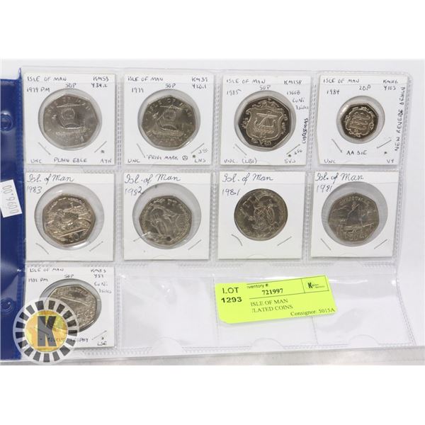9 MIXED ISLE OF MAN UNCIRCULATED COINS