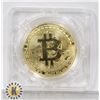 Image 1 : GOLD PLATED BITCOIN IN ROTATING CASE