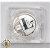 Image 1 : SILVER PLATED LITECOIN CRYPTO COIN IN ROTATING CAS