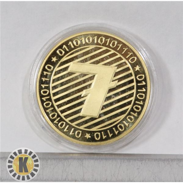 GOLD PLATED LITECOIN CRYPTO COIN IN PROTECTIVE CAS