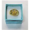 Image 1 : 14)  GOLD PLATED AND CLEAR CZ MARIJAUNA