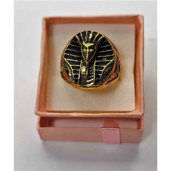 15)  GOLD PLATE OVER STAINLESS STEEL EGYPTIAN