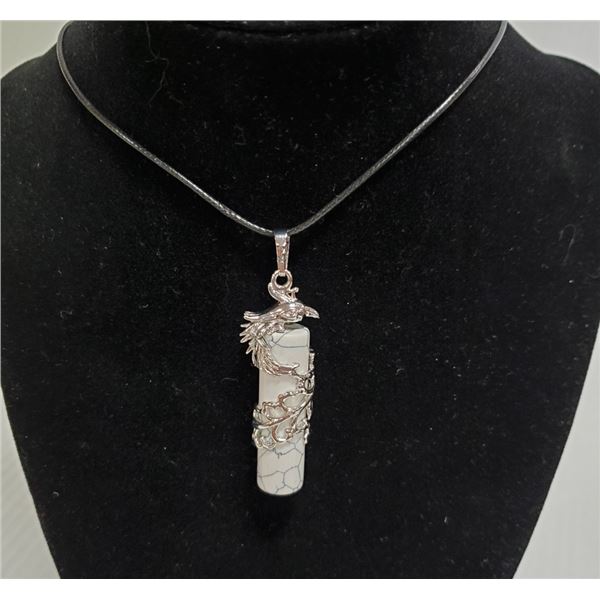 WHITE QUARTZ CHAKRA STONE IN STAINLESS SHEATH