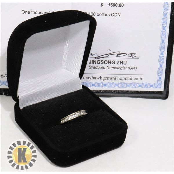 10K GOLD DIAMOND SEMI-ETERNITY RING SIZE 7