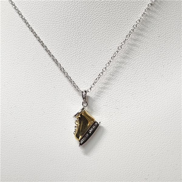 SILVER CUBIC ZIRCONIA 18" NECKLACE