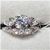 Image 1 : SILVER CUBIC ZIRCONIA  RING (~SIZE 7)
