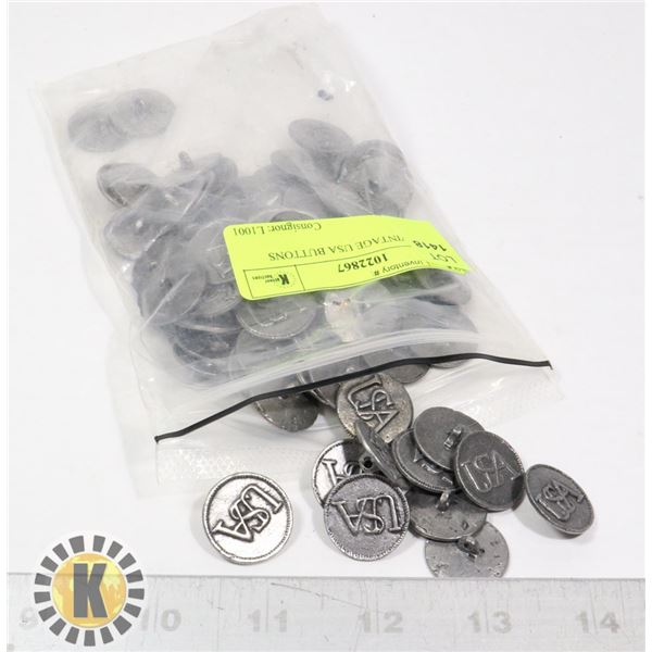 BAG OF VINTAGE USA BUTTONS