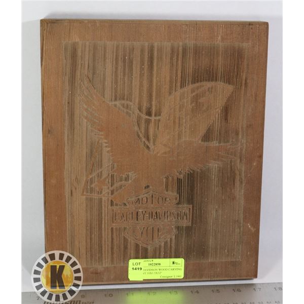 HARLEY DAVIDSON WOOD CARVING ORNAMENT 10X1.5X12"