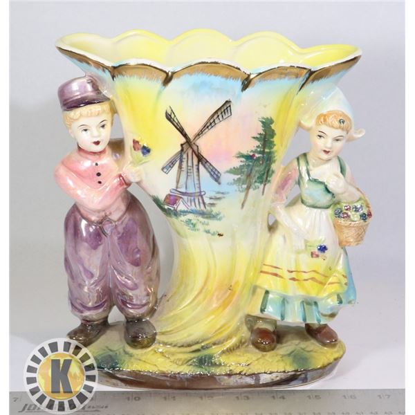 DUTCH CERAMIC VASE-9-1/2"HIGH