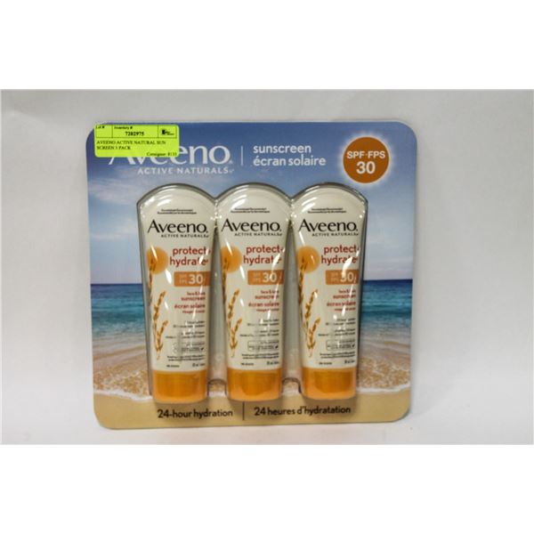 AVEENO ACTIVE NATURAL SUN SCREEN 3 PACK