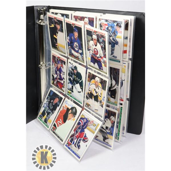 BINDER OF ASSORTED HOCKEY CARDS