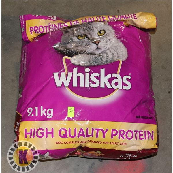 9.1KG BAG OF WHISKAS CAT FOOD