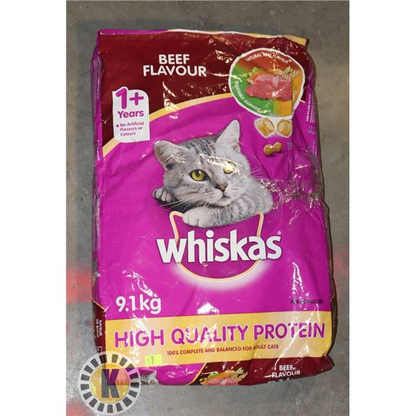 9.1KG BAG OF WHISKAS CAT FOOD