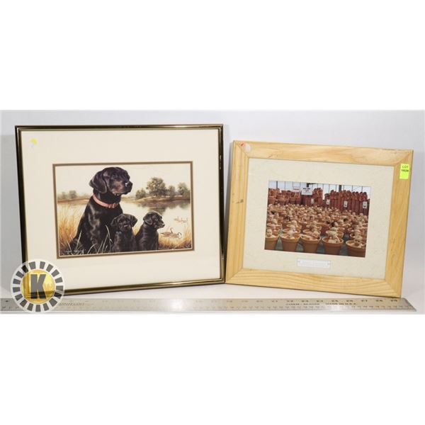 TWO FRAMED ART PIECES: FIRST TIME OUT BY J.LAMB,