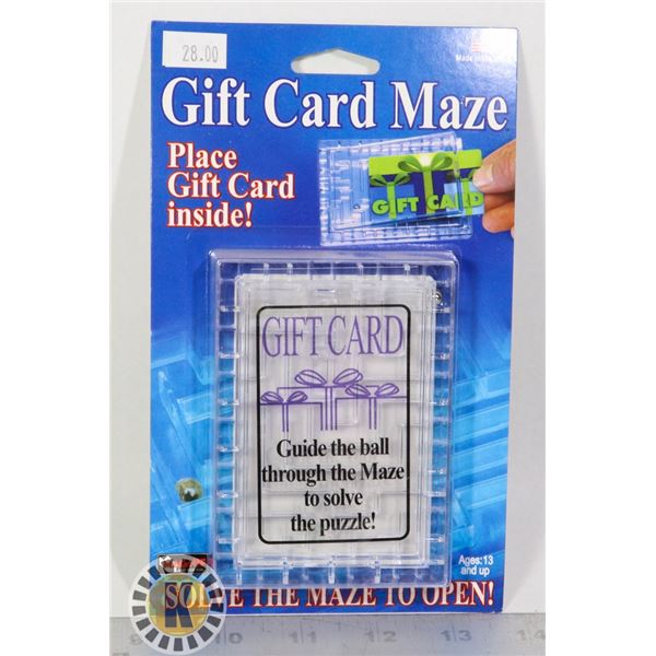 GIFT CARD MAZE, SOLVE THE MAZE TO OPEN, NEW
